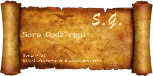 Sors Györgyi névjegykártya